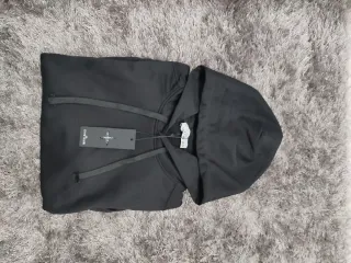 Felpa Stone Island Nera con Cappuccio