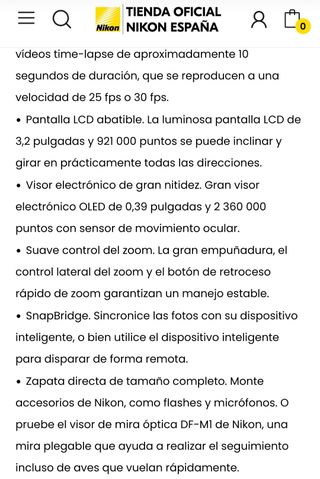 Cámara Nikon P950 Negra