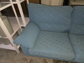 Sofá azul 3 plazas tela