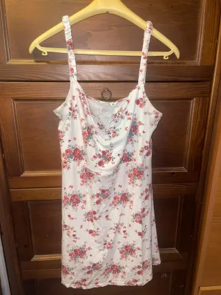 Vestito donna floreale bianco e rosa