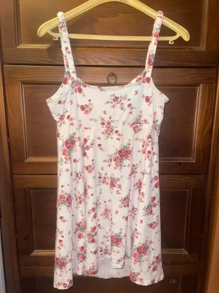 Vestito donna floreale bianco e rosa