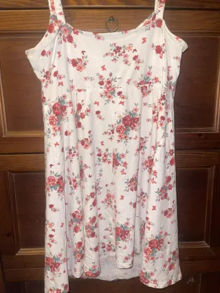 Vestito donna floreale bianco e rosa