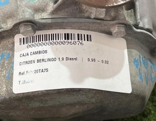 Caja cambios citroen 20ta75 berlingo 1.9 96076