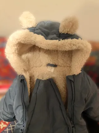 Mono nieve H&M bebé 3M oso peluche · IMPECABLE