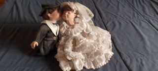 Bambole sposa e sposo ceramica