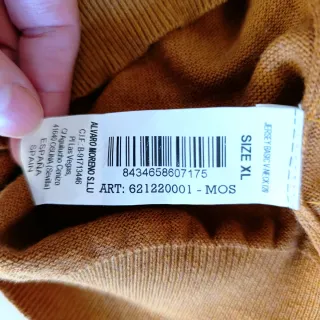 Jersey Alvaro Moreno XL 100% Algodón Mostaza Logo