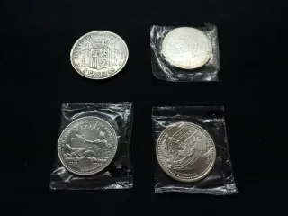 Lote Monedas Plata 2000 pesetas y 5 Pesetas 1870