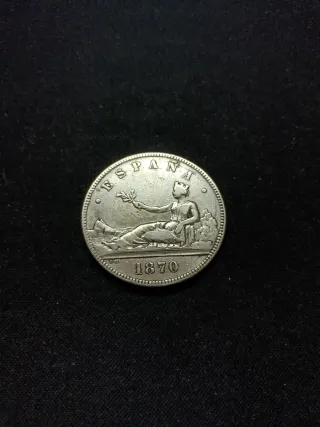 Lote Monedas Plata 2000 pesetas y 5 Pesetas 1870