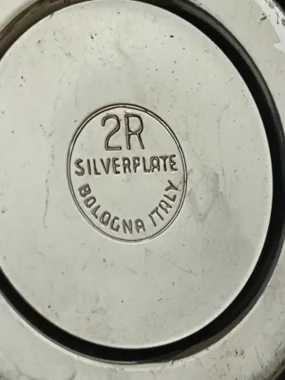 Tazzine da cioccolata vintage vetro/silverplated