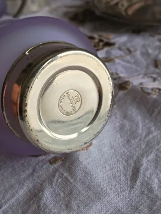 Tazzine da cioccolata vintage vetro/silverplated