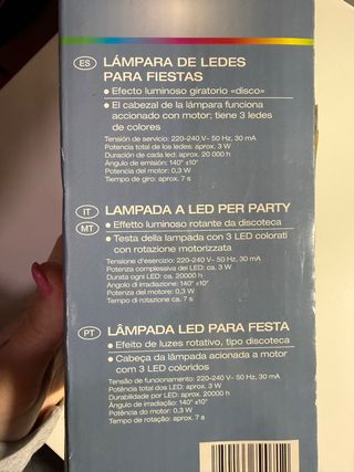 Lâmpada giratória de festa LED