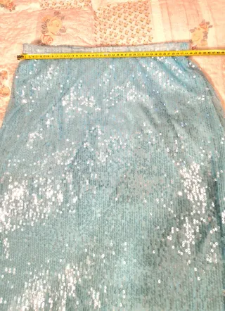 Gonna lunga paillettes turchese per occasioni spec