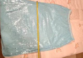 Gonna lunga paillettes turchese per occasioni spec