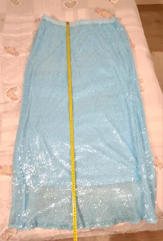 Gonna lunga paillettes turchese per occasioni spec