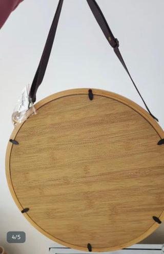 Espejo redondo madera