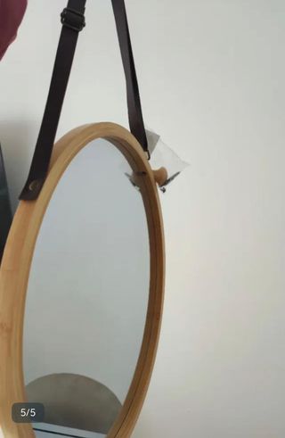 Espejo redondo madera