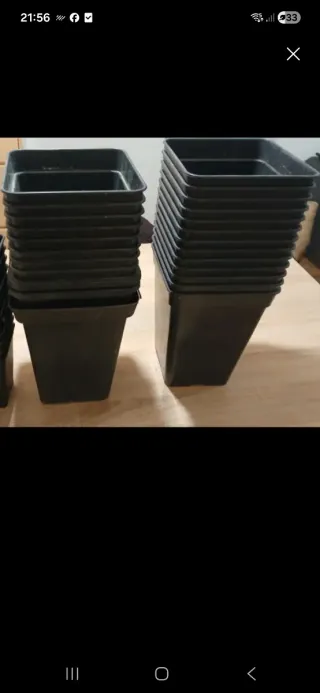 120 Macetas de cultivo cuadradas negras 5 litros