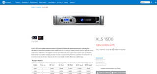 Amplificador Crown XLS 1500 Plata