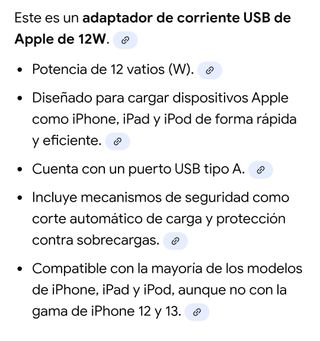 Adaptador Corriente USB Apple 12W