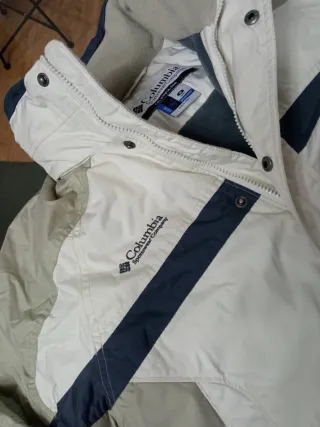 Chaqueta Columbia Esquí Beige y Azul