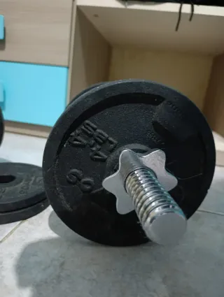 Juego de pesas y banda elástica