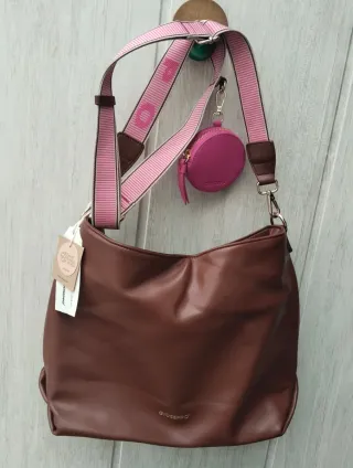Bolso Gioseppo marrón y rosa