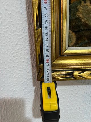 Cuadro antiguo tela escena ecuestre