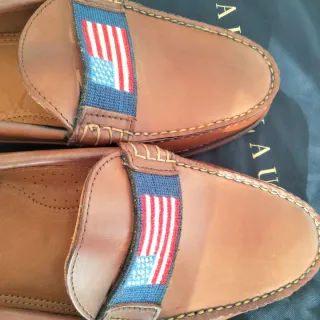 Mocasines Marrones con Bandera Americana