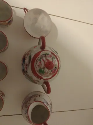 Juego de té porcelana japonesa Kutani