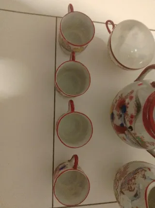 Juego de té porcelana japonesa Kutani