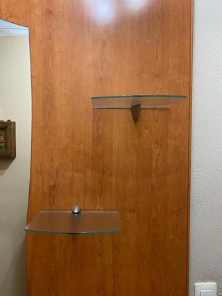 Mueble recibidor con espejo y cristal