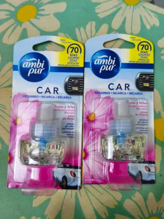 2 Ambientadores Coche Ambi Pur Flores y Brisa