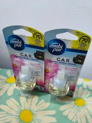 2 Ambientadores Coche Ambi Pur Flores y Brisa