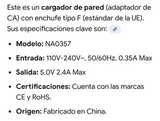 Cargador de Pared NA0357