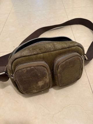 Bolso bandolera vintage pelo verde