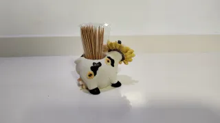 Palillero Vaca Decorativa + Palillos incluidos