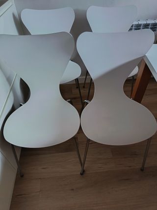Juego de 4 sillas de cocina blancas