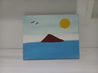 Cuadro abstracto isla de benidorm