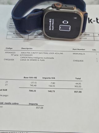 Apple Watch Ultra 3 Azul/Plata