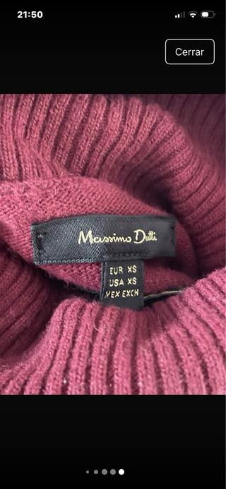 Jersey Massimo Dutti Burdeos Talla XS