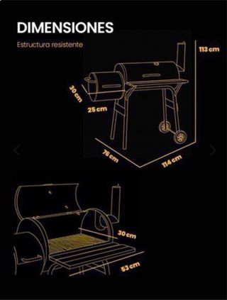 Barbacoa Ahumador Carbón Negra