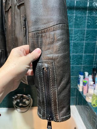 Cazadora cuero hombre Energy negra talla S