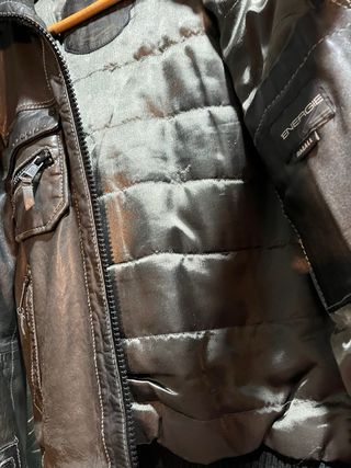 Cazadora cuero hombre Energy negra talla S