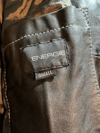 Cazadora cuero hombre Energy negra talla S