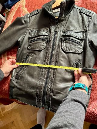 Cazadora cuero hombre Energie negra talla S