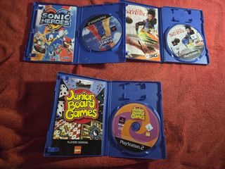 6 Jogos PS2: Sonic, FIFA, Junior Board Games, M, P