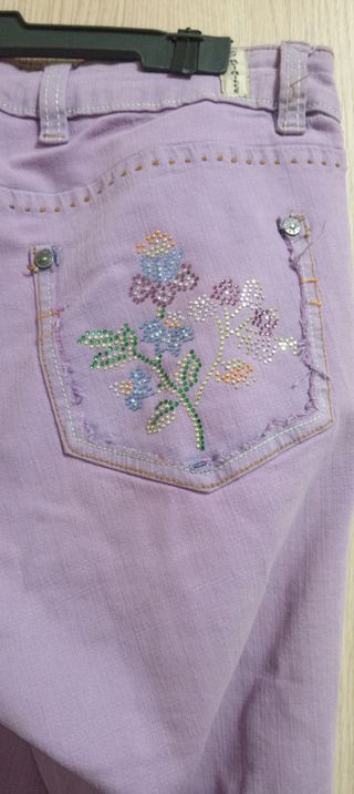 Pantalón largo mujer morado