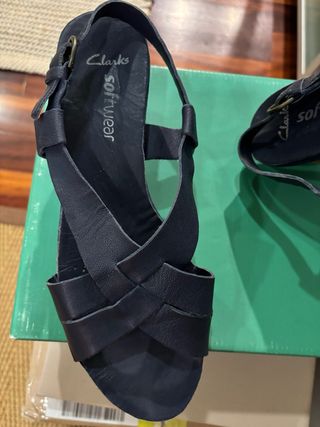 Sandalias Clarks Piel Azul Marino