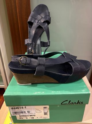Sandalias Clarks Piel Azul Marino