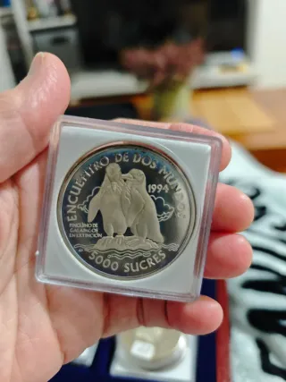 Moneda de Plata 5000 Sucres Ecuador 1994